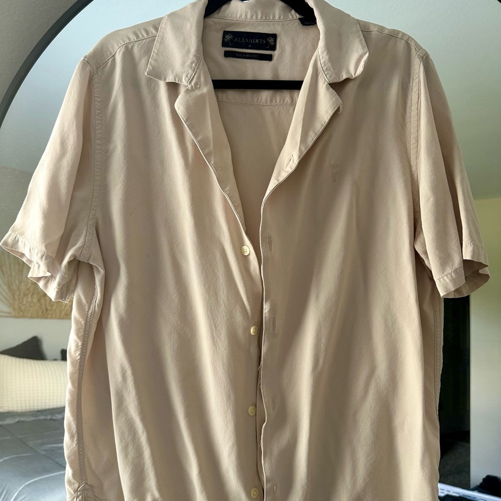 All Saints Men's Beige Shirt
